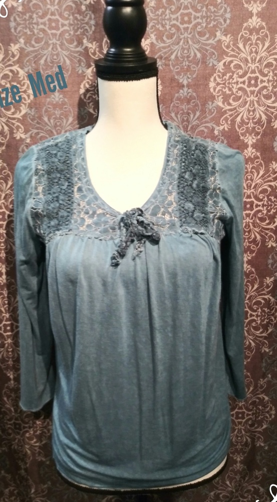 Slate Blue Tunic Like Blouse